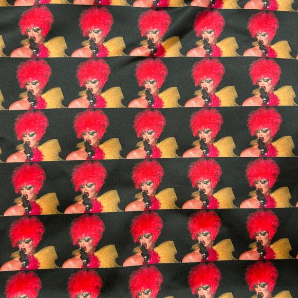 Claire Swindale Drag Queen Art Pillow Cover Red Yellow Black 23x22 - Picture 3 of 7